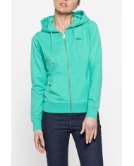 FELPA CAPPUCCIO CON ZIP IN TESSUTO FRENCH TERRY DI COTONE.