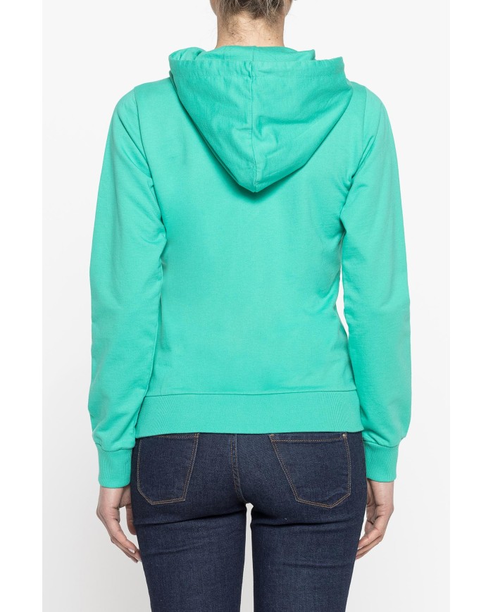 FELPA CAPPUCCIO CON ZIP IN TESSUTO FRENCH TERRY DI COTONE.