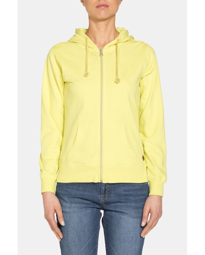 FELPA CAPPUCCIO CON ZIP IN TESSUTO FRENCH TERRY DI COTONE.