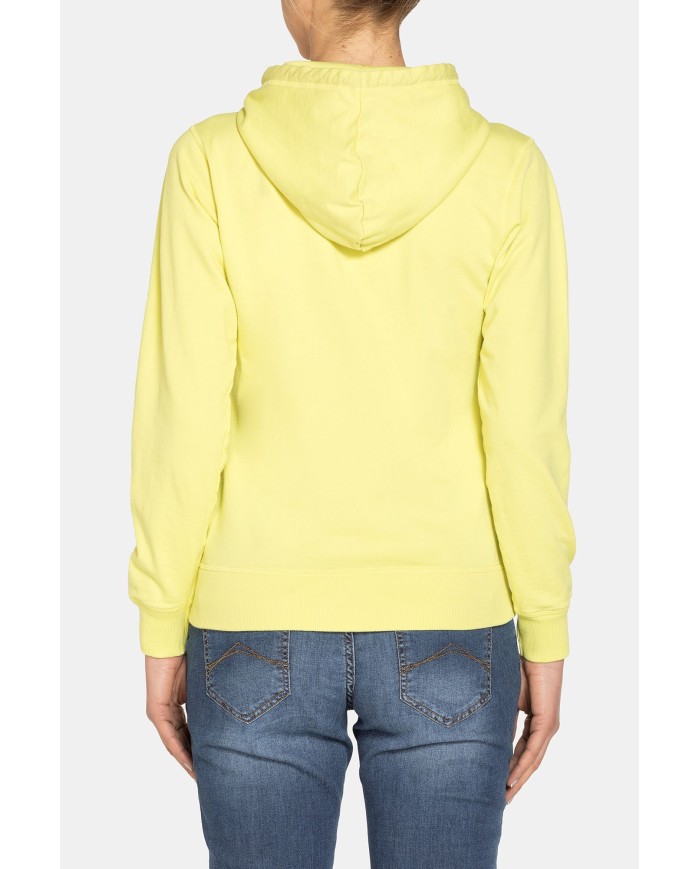 FELPA CAPPUCCIO CON ZIP IN TESSUTO FRENCH TERRY DI COTONE.