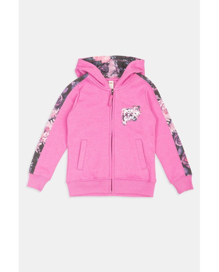 FELPA CON CAPPUCCIO MISTO COTONE. Vestibilità regolare.