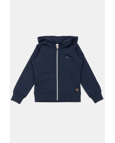 FELPA CON CAPPUCCIO E ZIP DAVANTI IN FRENCH TERRY