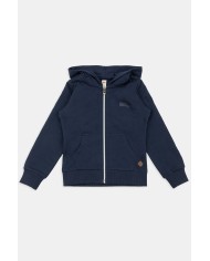 FELPA CON CAPPUCCIO E ZIP DAVANTI IN FRENCH TERRY