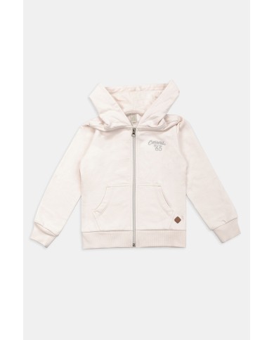 FELPA CON CAPPUCCIO E ZIP DAVANTI IN COTONE FELPATO