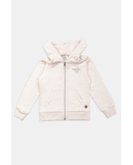 FELPA CON CAPPUCCIO E ZIP DAVANTI IN COTONE FELPATO