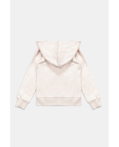 FELPA CON CAPPUCCIO E ZIP DAVANTI IN COTONE FELPATO