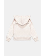 FELPA CON CAPPUCCIO E ZIP DAVANTI IN COTONE FELPATO