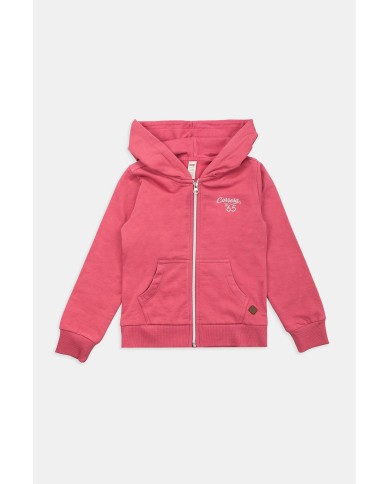 FELPA CON CAPPUCCIO E ZIP DAVANTI IN COTONE FELPATO