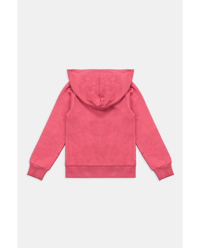 FELPA CON CAPPUCCIO E ZIP DAVANTI IN COTONE FELPATO