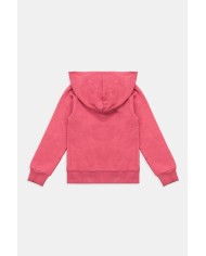 FELPA CON CAPPUCCIO E ZIP DAVANTI IN COTONE FELPATO