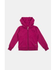 FELPA CON CAPPUCCIO E ZIP DAVANTI IN COTONE FELPATO