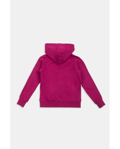 FELPA CON CAPPUCCIO E ZIP DAVANTI IN COTONE FELPATO