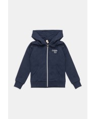 FELPA CON CAPPUCCIO E ZIP DAVANTI IN COTONE FELPATO