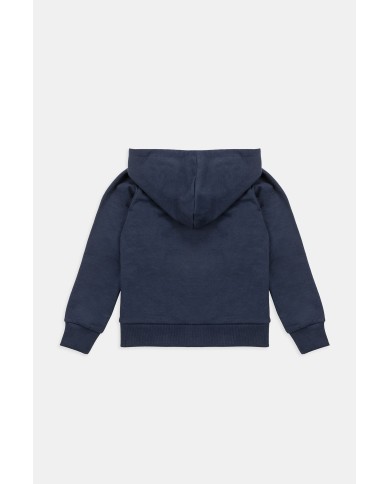 FELPA CON CAPPUCCIO E ZIP DAVANTI IN COTONE FELPATO