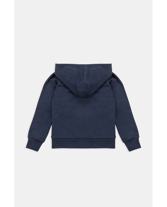 FELPA CON CAPPUCCIO E ZIP DAVANTI IN COTONE FELPATO