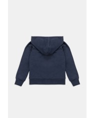 FELPA CON CAPPUCCIO E ZIP DAVANTI IN COTONE FELPATO