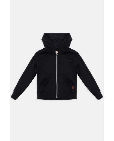 FELPA CON CAPPUCCIO E ZIP DAVANTI IN COTONE FELPATO