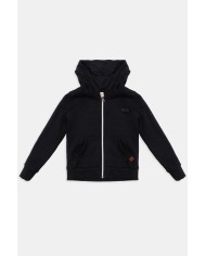 FELPA CON CAPPUCCIO E ZIP DAVANTI IN COTONE FELPATO