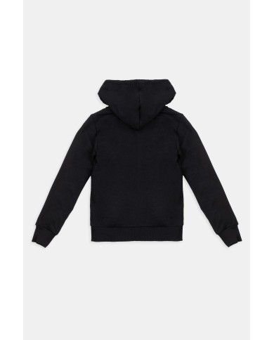 FELPA CON CAPPUCCIO E ZIP DAVANTI IN COTONE FELPATO