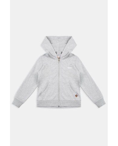 FELPA CON CAPPUCCIO E ZIP DAVANTI IN COTONE FELPATO