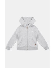 FELPA CON CAPPUCCIO E ZIP DAVANTI IN COTONE FELPATO