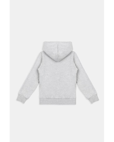 FELPA CON CAPPUCCIO E ZIP DAVANTI IN COTONE FELPATO