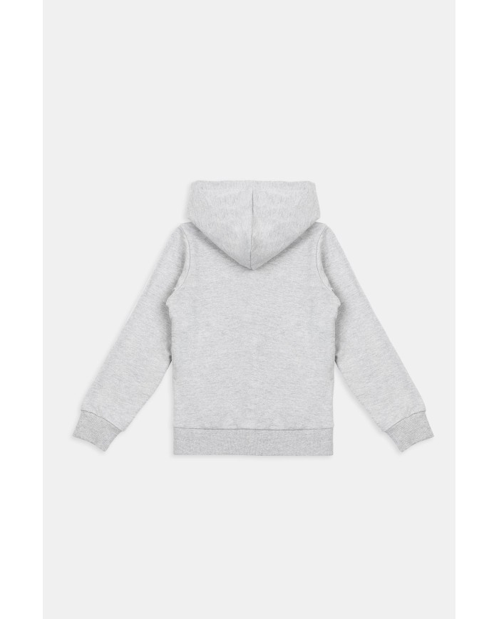 FELPA CON CAPPUCCIO E ZIP DAVANTI IN COTONE FELPATO