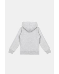 FELPA CON CAPPUCCIO E ZIP DAVANTI IN COTONE FELPATO