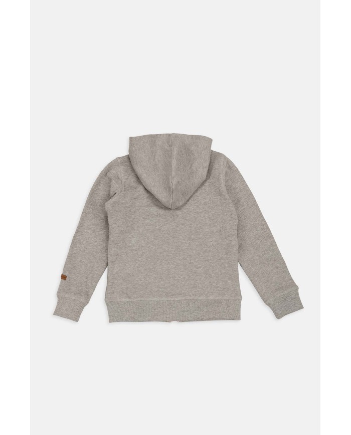 FELPA CON CAPPUCCIO IN COTONE. Vestibilità regolare.