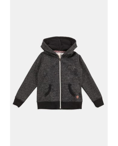 FELPA CON CAPPUCCIO E ZIP.