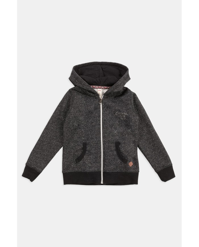 FELPA CON CAPPUCCIO E ZIP.