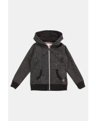 FELPA CON CAPPUCCIO E ZIP.