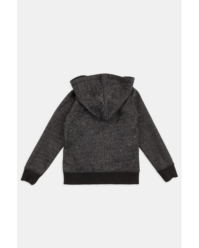 FELPA CON CAPPUCCIO E ZIP.