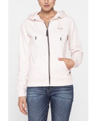 FELPA BASICA CON ZIP E CAPPUCCIO IN TESSUTO FELPATO