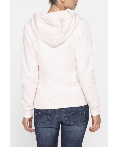 FELPA BASICA CON ZIP E CAPPUCCIO IN TESSUTO FELPATO