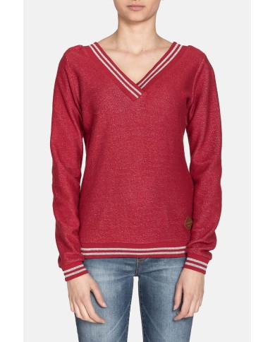 FELPA SCOLLO A V IN COTONE. Vestibilità regolare.