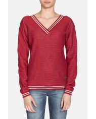 FELPA SCOLLO A V IN COTONE. Vestibilità regolare.