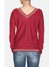 FELPA SCOLLO A V IN COTONE. Vestibilità regolare.