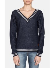 FELPA SCOLLO A V IN COTONE. Vestibilità regolare.