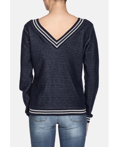 FELPA SCOLLO A V IN COTONE. Vestibilità regolare.