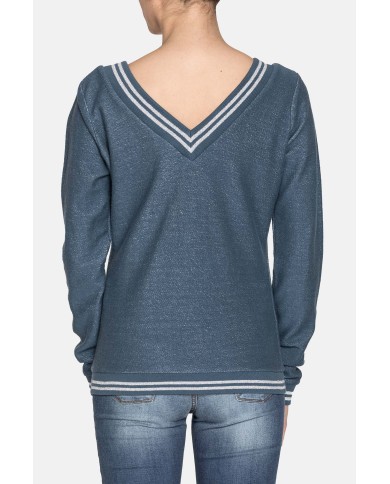 FELPA SCOLLO A V IN COTONE. Vestibilità regolare.