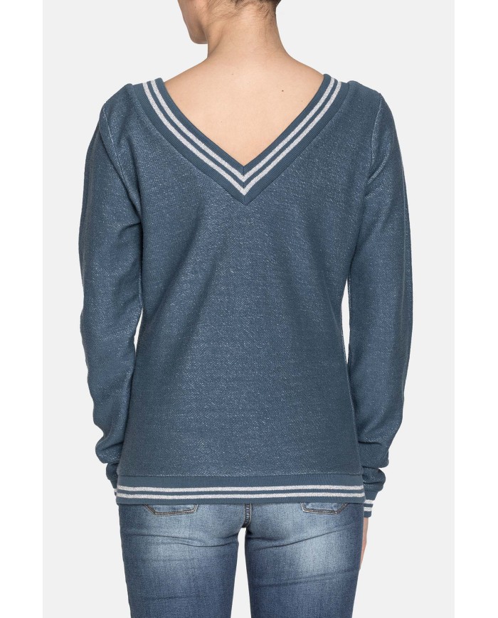 FELPA SCOLLO A V IN COTONE. Vestibilità regolare.