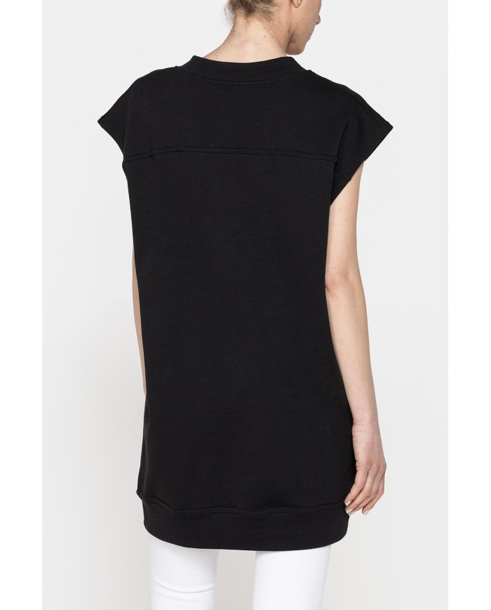 FELPA LUNGA SCOLLO V IN FRENCH TERRY DI COTONE