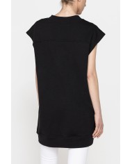 FELPA LUNGA SCOLLO V IN FRENCH TERRY DI COTONE