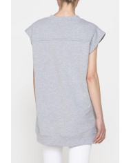 FELPA LUNGA SCOLLO V IN FRENCH TERRY DI COTONE