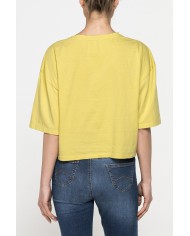 T-SHIRT CORTA GIROCOLLO CON GRAFICA A PETTO