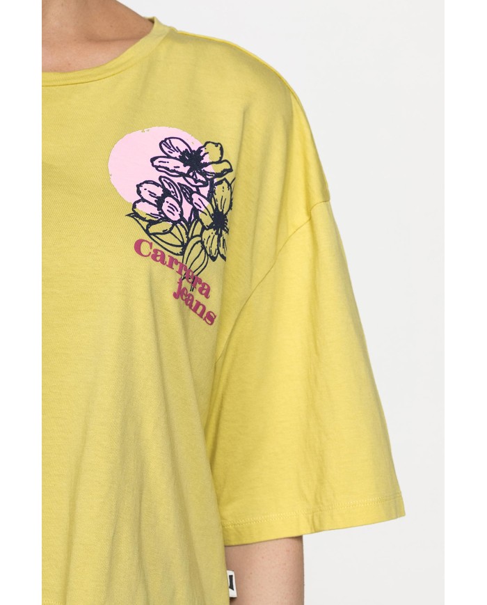 T-SHIRT CORTA GIROCOLLO CON GRAFICA A PETTO