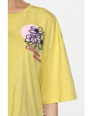 T-SHIRT CORTA GIROCOLLO CON GRAFICA A PETTO