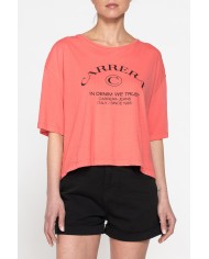 T-SHIRT CORTA GIROCOLLO CON GRAFICA A PETTO