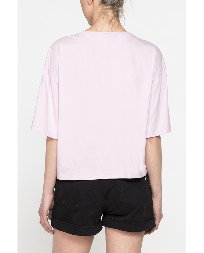 T-SHIRT CORTA GIROCOLLO CON GRAFICA A PETTO